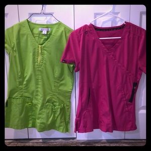Two small Koi scrub tops